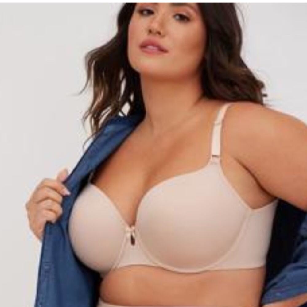 TORRID Lightly Lined T-Shirt Bra Microfiber Beige 360° Back Smoothing™ Size 50D